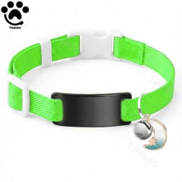 Customized Fashion Elastic Cat Collar Free Engraved Puppy Kitten Anti-lost Pet ID Nameplate Necklace With Bell & Moon Ornament
