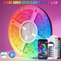1-20M Led Light Strip with USB Plug 5050 Multicolor RGB TV Background Light Bar Game Room Family Party Decoration Night Light