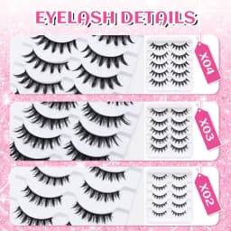 DINGSEN 5 Pairs Manga Lashes Cosplay Fake Eyelashes Strip Lash Soft Natural Look Fox Eye Korean Manhua Makeup False Eyelashes