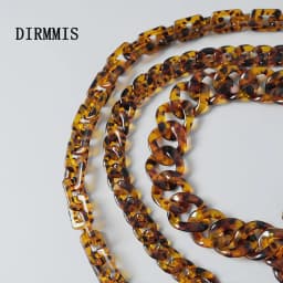New Fashion Woman Handbag Accessory Chain Amber Leopard Acrylic Resin Chain Luxury Strap Women Clutch Shoulder Purse Chain