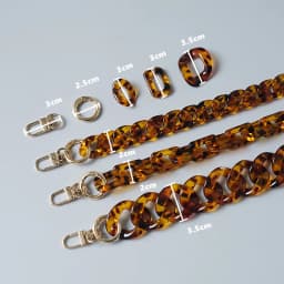 New Fashion Woman Handbag Accessory Chain Amber Leopard Acrylic Resin Chain Luxury Strap Women Clutch Shoulder Purse Chain