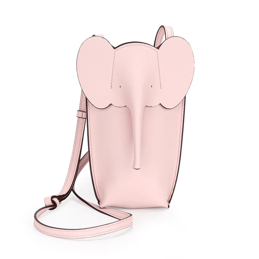Genuine Leather Shoulder Bag Fashion Elephant Purse  Animal Shaped Purse Elephant Phone Bags