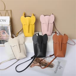 Genuine Leather Shoulder Bag Fashion Elephant Purse  Animal Shaped Purse Elephant Phone Bags