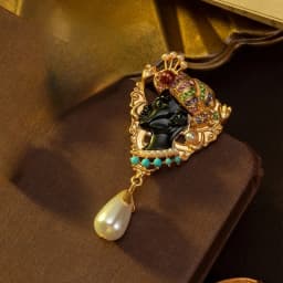 Vintage Heavy Industry Making Beauty Head Brooch Fashion Luxury Jewelry for Ladies Party Wedding Banquet Corsage Gifts