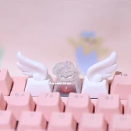 Winged Keycaps For Mechanical Keyboard Keycaps Individualized Three-Dimensional Artisan Cartoon White Kawaii Keycap