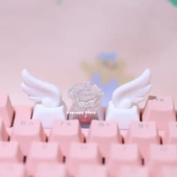 Winged Keycaps For Mechanical Keyboard Keycaps Individualized Three-Dimensional Artisan Cartoon White Kawaii Keycap