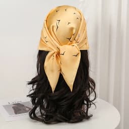 Bohemian Style Floral Print Women’s Square Silk Scarf Satin Head Wrap Tropical Leaf Flower Design Scarves Bandana Hijab