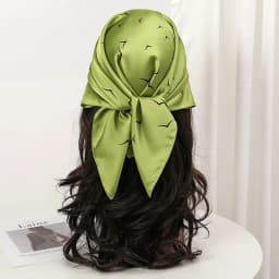 Bohemian Style Floral Print Women’s Square Silk Scarf Satin Head Wrap Tropical Leaf Flower Design Scarves Bandana Hijab