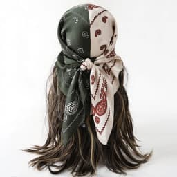 Bohemian Style Floral Print Women’s Square Silk Scarf Satin Head Wrap Tropical Leaf Flower Design Scarves Bandana Hijab