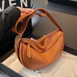 Fashionable Retro New Leather Bag, Women's Dumpling Bag, Shoulder Bags, Crossbody Bags, Trendy and Versatile Soft Leather Bag