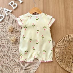 2025 baby girl rompers summer short sleeve clothing cotton Girls Onesies toddlers clothes infant newborn overalls kids homewear