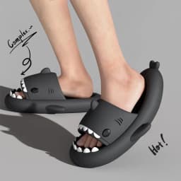 2024 Men EVA Shark Sandals Women Outdoor Beach Thick Soled Slippers Adult Non-slip Summer Slides Couple Cute Solid Color Shoes