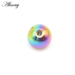Alisouy 10pcs 14G/16G Mix Colors Stainless Steel Replacement Ball Bead Lip Eyebrow Tongue Ear Tragus Belly Body Piercing Jewelry