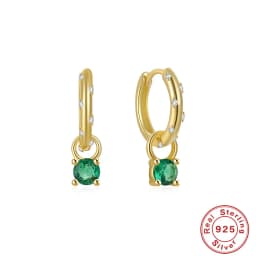 ROXI Rhombus Color Zircon Pendant Earrings 925 Sterling Silver Accessories Versatile Jewelry Ladies Classic Elegant Earrings