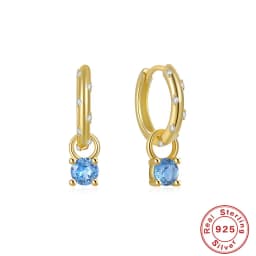 ROXI Rhombus Color Zircon Pendant Earrings 925 Sterling Silver Accessories Versatile Jewelry Ladies Classic Elegant Earrings