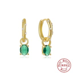 ROXI Rhombus Color Zircon Pendant Earrings 925 Sterling Silver Accessories Versatile Jewelry Ladies Classic Elegant Earrings