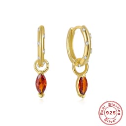 ROXI Rhombus Color Zircon Pendant Earrings 925 Sterling Silver Accessories Versatile Jewelry Ladies Classic Elegant Earrings