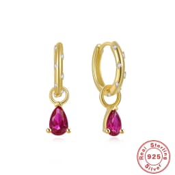 ROXI Rhombus Color Zircon Pendant Earrings 925 Sterling Silver Accessories Versatile Jewelry Ladies Classic Elegant Earrings