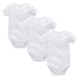 Kavkas 3PCS 5PCS Baby Boys Girls Clothes Solid White Short Sleeve Cotton Baby Bodysuits body bebe 0-24 months Newborn Jumpsuit