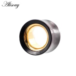 Alisouy 1PC 8-25mm Wood Hollow Gold Color Stainless Steel Ear Tunnel Plug Expander Stretcher Gauge Earring Piercing Body Jewelry