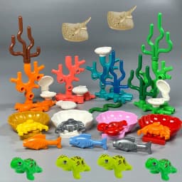 MOC Sea Seabed Creatures Coral Seaweed Shell Fish Shrimp Crab Aquarium for 31122 Building Blocks Toys for Children Gifts