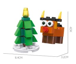 Christmas Blocks Toys Santa Claus Reindeer Action Figures Building Bricks Toy Gift