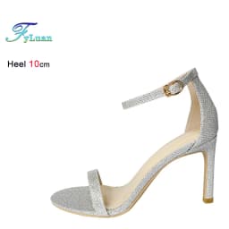 2025 Summer New 6cm High Heels Women's Sandals Solid Color One Word Buckle Ladies Slingback 10cm Super High Heels Dress Sandals