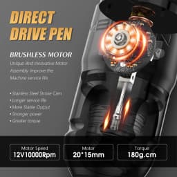 Ambition Lutin Stroke 4.0+3.5mm Straight Rod Rotaty Tattoo Machine Tattoo Pen Brushless Motor Match 2200mAh RCA Wireless Battery
