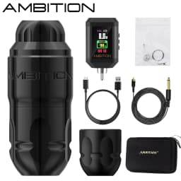 Ambition Lutin Stroke 4.0+3.5mm Straight Rod Rotaty Tattoo Machine Tattoo Pen Brushless Motor Match 2200mAh RCA Wireless Battery