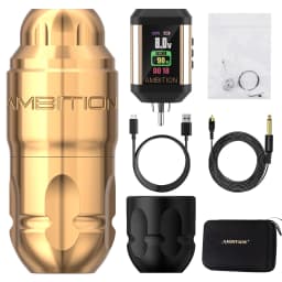 Ambition Lutin Stroke 4.0+3.5mm Straight Rod Rotaty Tattoo Machine Tattoo Pen Brushless Motor Match 2200mAh RCA Wireless Battery