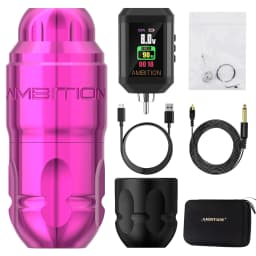 Ambition Lutin Stroke 4.0+3.5mm Straight Rod Rotaty Tattoo Machine Tattoo Pen Brushless Motor Match 2200mAh RCA Wireless Battery
