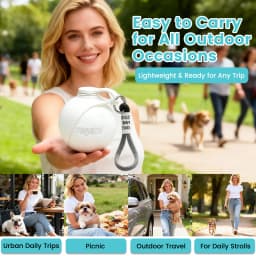 Portable Dog Water Bottle, 10 oz Stainless Steel Pet Travel Dispenser with Silicone Foldable Bowl, Leak Proof Tumbler