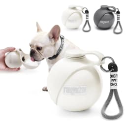 Portable Dog Water Bottle, 10 oz Stainless Steel Pet Travel Dispenser with Silicone Foldable Bowl, Leak Proof Tumbler