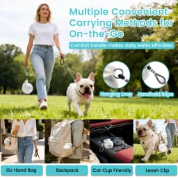 Portable Dog Water Bottle, 10 oz Stainless Steel Pet Travel Dispenser with Silicone Foldable Bowl, Leak Proof Tumbler