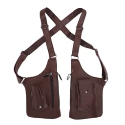 Double Shoulder Armpit Bag PU Adjustable Anti Theft Underarm Wallet Security Pouch with Dual Pockets for Men Women