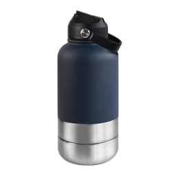 OKKPETS 32Oz Portable 3 in 1 Pet Water Bottle Stainless Steel Pet Feeder Travel Outdoor 34Oz Multifunc Pet Bowl Dog Food Cup