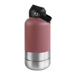 OKKPETS 32Oz Portable 3 in 1 Pet Water Bottle Stainless Steel Pet Feeder Travel Outdoor 34Oz Multifunc Pet Bowl Dog Food Cup