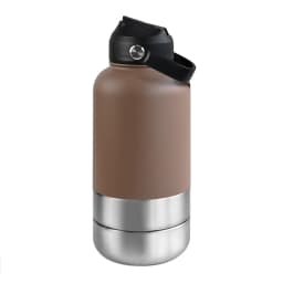 OKKPETS 32Oz Portable 3 in 1 Pet Water Bottle Stainless Steel Pet Feeder Travel Outdoor 34Oz Multifunc Pet Bowl Dog Food Cup