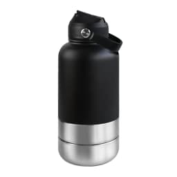 OKKPETS 32Oz Portable 3 in 1 Pet Water Bottle Stainless Steel Pet Feeder Travel Outdoor 34Oz Multifunc Pet Bowl Dog Food Cup