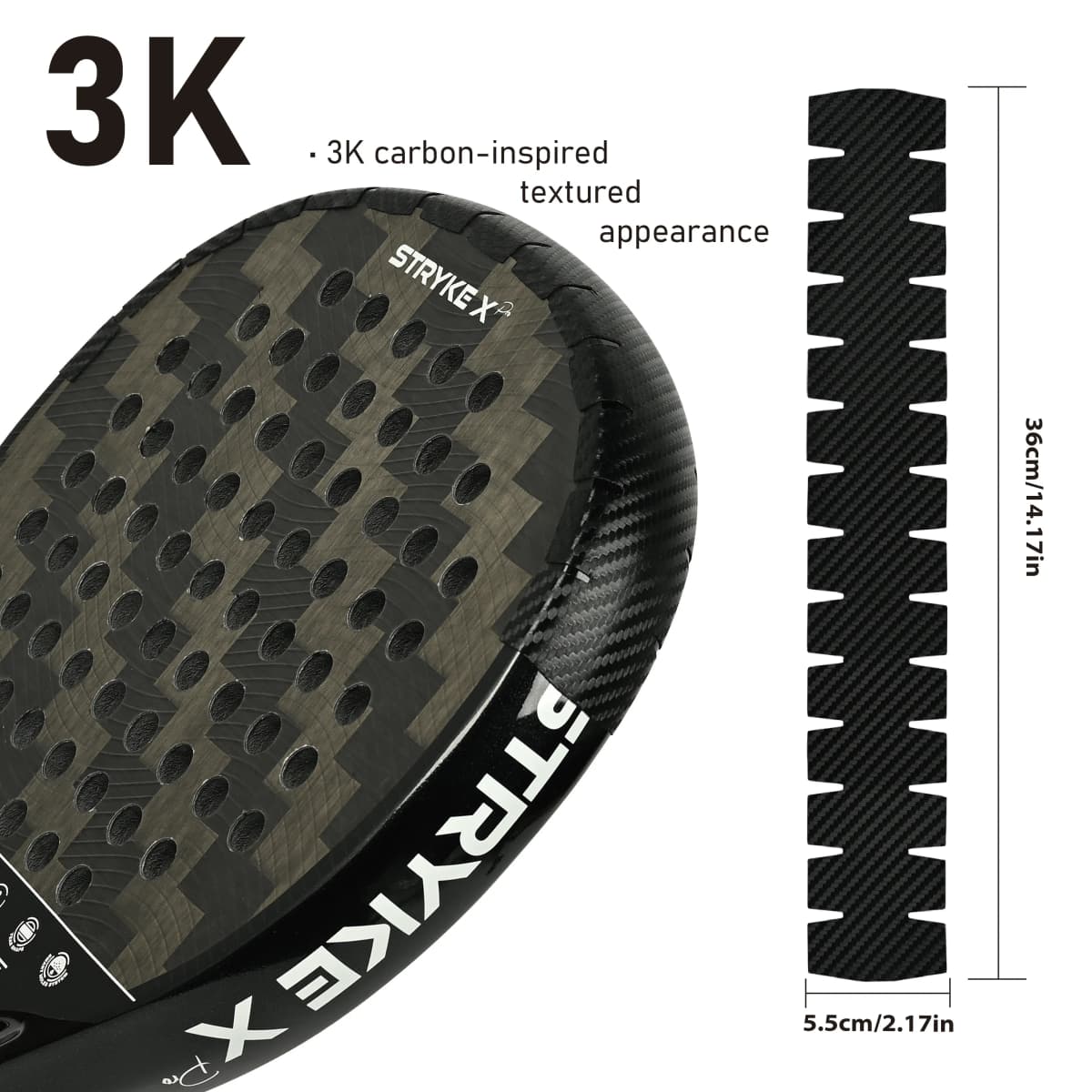 AMASPORT 3K Carbon Fiber Racket Frame Protector Edge Grip Racket Accessory Racket Protector Easy to Replace ,Multi-Piece pack