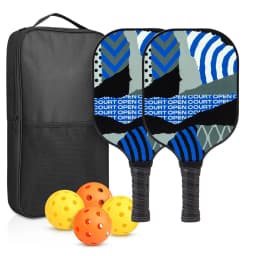 Pickleball Paddles Set of 2 USAPA Approved Fiberglass Pickle Ball Paddles with 4 Pickle Balls Durable Racket for Beginners