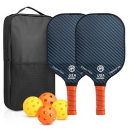 Pickleball Paddles Set of 2 USAPA Approved Fiberglass Pickle Ball Paddles with 4 Pickle Balls Durable Racket for Beginners