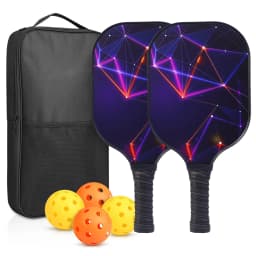 Pickleball Paddles Set of 2 USAPA Approved Fiberglass Pickle Ball Paddles with 4 Pickle Balls Durable Racket for Beginners