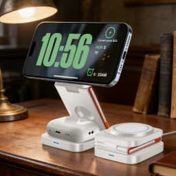 3 In 1 Foldable Magnetic Wireless Charger Stand Fast Charging Station for iPhone 17 16 15 14 13 iWatch 10-2 Airpods Pro Max