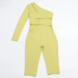 Joskaa Sexy One Shoulder Hollow Out Long Sleeve Bodycon Capri Jumpsuit Women Party Club One Piece Rompers Y2k Streetwear