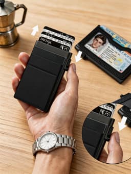 Men's Minimalist Wallet Slim Rfid Credit Card Holder Men Women Metal Wallets Automatic Pop Up Case Bank ID Cardholer Billetera