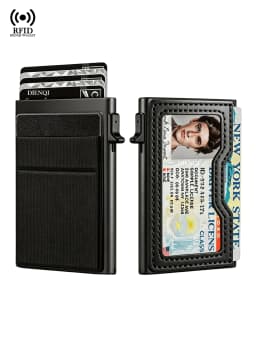 Men's Minimalist Wallet Slim Rfid Credit Card Holder Men Women Metal Wallets Automatic Pop Up Case Bank ID Cardholer Billetera