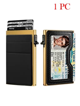 Men's Minimalist Wallet Slim Rfid Credit Card Holder Men Women Metal Wallets Automatic Pop Up Case Bank ID Cardholer Billetera