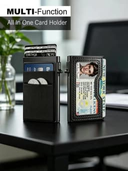 Men's Minimalist Wallet Slim Rfid Credit Card Holder Men Women Metal Wallets Automatic Pop Up Case Bank ID Cardholer Billetera