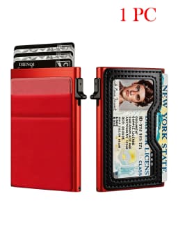 Men's Minimalist Wallet Slim Rfid Credit Card Holder Men Women Metal Wallets Automatic Pop Up Case Bank ID Cardholer Billetera